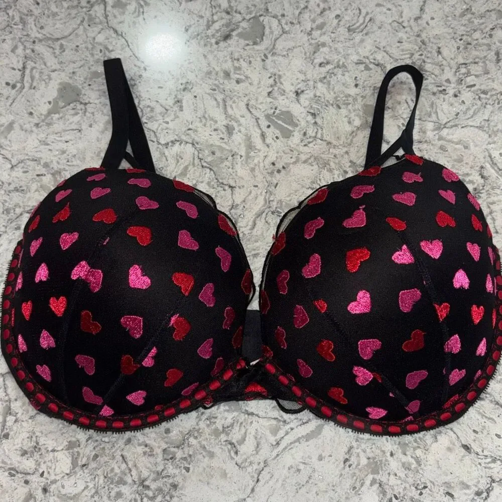 Victorias Secret Dream Angels Heart Embroidery Push Up Bra Sz 38DD - Picture 3 of 7